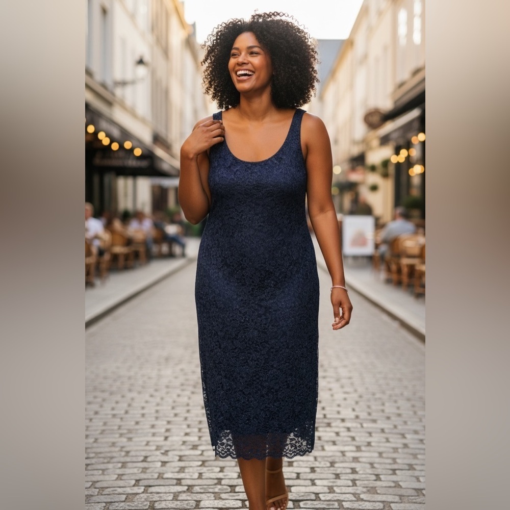 Alex Evenings Midnight Blue Dress. Size 16.